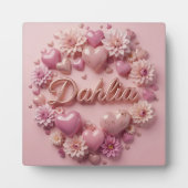 Pastel Dahlia Bloom Art with Hearts! Fotoplatte (Vorderseite)