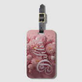 Pastel Dahlia Bloom Art with Hearts Gepäckanhänger (Vorderseite Vertikal)