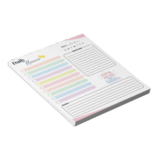 Pastel Daily Planner - To do list, reminder & note Notizblock (angewinkelt)
