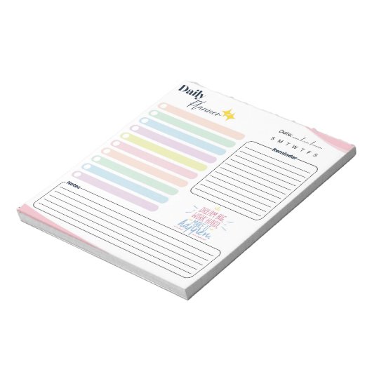 Pastel Daily Planner - To do list, reminder & note Notizblock (Rotiert)
