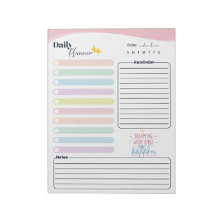 Pastel Daily Planner -To do list, reminder & notes Notizblock