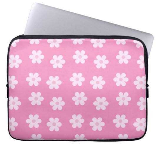 Pastel Daisies Pink Laptopschutzhülle (Vorderseite)