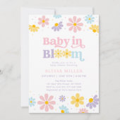 Pastel Daisy Baby in Bloom Baby Shower Einladung (Vorderseite)