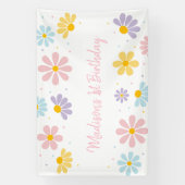 Pastel Daisy Blume Geburtstag Banner (Vertikal)