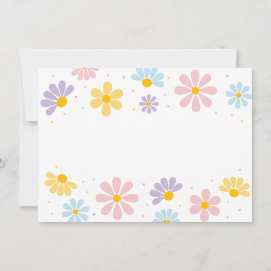 Pastel Daisy Blume Geburtstag Dankeskarte (Rückseite)