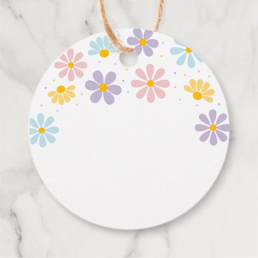 Pastel Daisy Blume Geburtstag Geschenkanhänger (Rückseite)