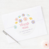 Pastel Daisy Blume Geburtstag Runder Aufkleber (Umschlag)