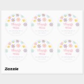 Pastel Daisy Blume Geburtstag Runder Aufkleber (Blatt)