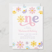 Pastel Daisy Boho Einladung (Vorderseite)