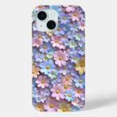 Pastel Daisy Floral Phone Case mit 3D-Design (Rückseite)