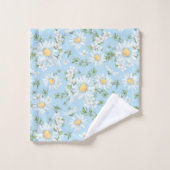 Pastel Daisy Flower Garden Muster Badhandtuch Set (Waschlappen)