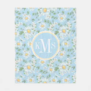 Pastel Daisy Flower Garden Muster Fleecedecke