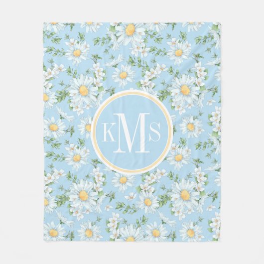 Pastel Daisy Flower Garden Muster Fleecedecke (Vorderseite)