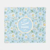 Pastel Daisy Flower Garden Muster Fleecedecke (Vorderseite (Horizontal))