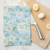 Pastel Daisy Flower Garden Muster Geschirrtuch (Viertel Falte)
