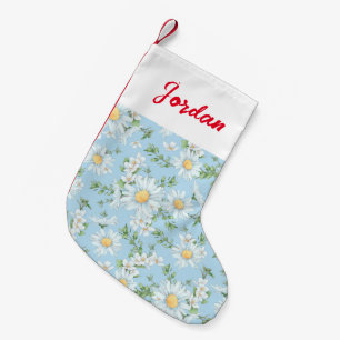 Pastel Daisy Flower Garden Muster Kleiner Weihnachtsstrumpf