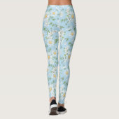 Pastel Daisy Flower Garden Muster Leggings (Rückseite)
