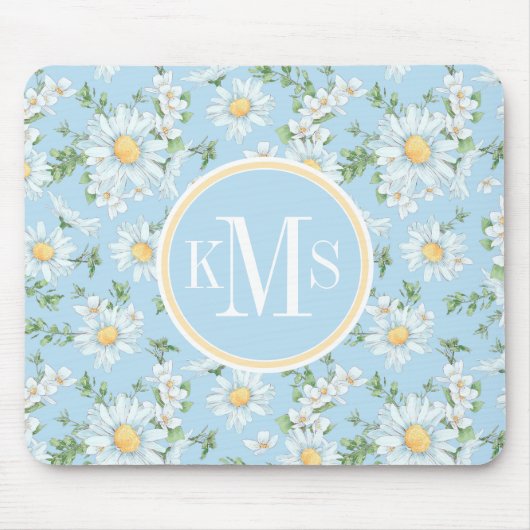 Pastel Daisy Flower Garden Muster Mousepad (Vorne)