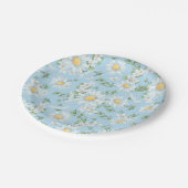 Pastel Daisy Flower Garden Muster Pappteller (Schrägansicht)