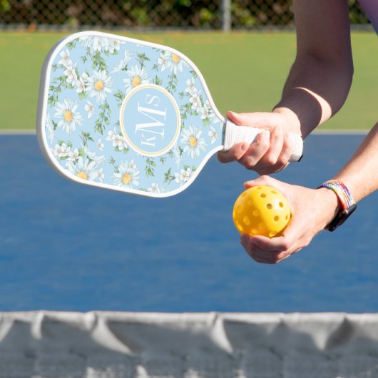 Pastel Daisy Flower Garden Muster Pickleball Schläger (InSitu)