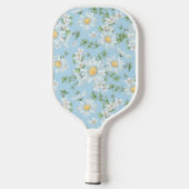 Pastel Daisy Flower Garden Muster Pickleball Schläger (Rückseite)