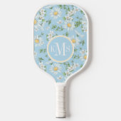 Pastel Daisy Flower Garden Muster Pickleball Schläger (Vorderseite)