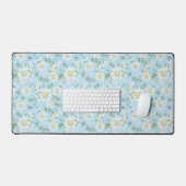 Pastel Daisy Flower Garden Muster Schreibtischunterlage (Tastatur & Maus)