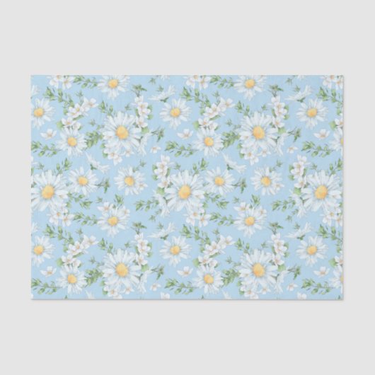 Pastel Daisy Flower Garden Muster Seidenpapier (Vorderseite)