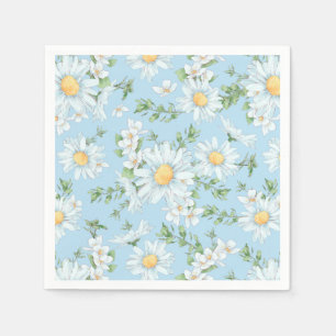 Pastel Daisy Flower Garden Muster Serviette