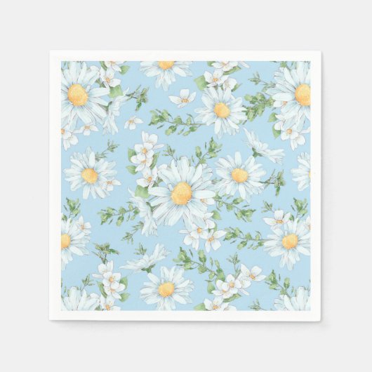 Pastel Daisy Flower Garden Muster Serviette (Vorderseite)
