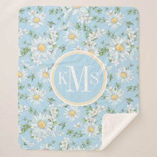 Pastel Daisy Flower Garden Muster Sherpadecke
