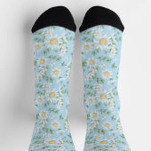 Pastel Daisy Flower Garden Muster Socken (Oben)