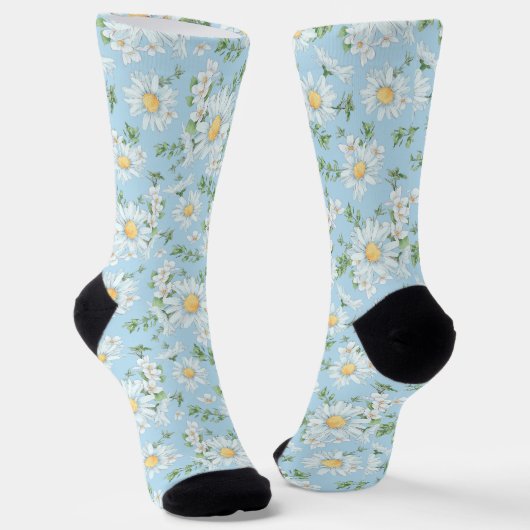 Pastel Daisy Flower Garden Muster Socken (Gewinkelt)