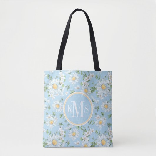Pastel Daisy Flower Garden Muster Tasche (Vorderseite)