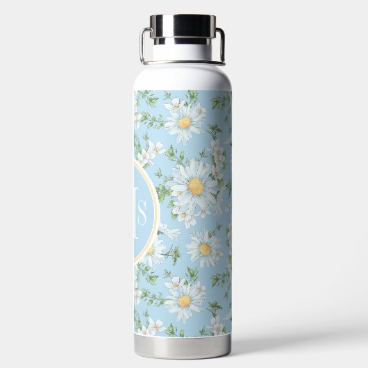 Pastel Daisy Flower Garden Muster Trinkflasche (Rückseite)