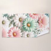 Pastel Daisy Print Badehandtuch (Badehandtuch)