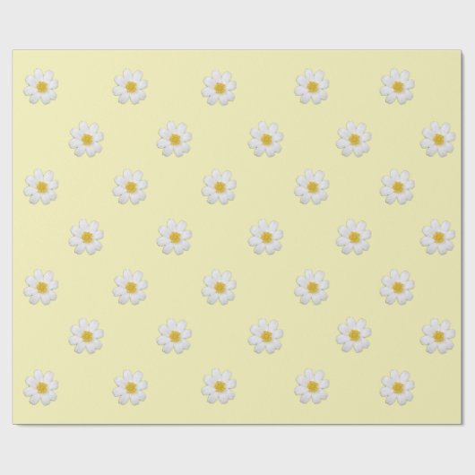 Pastel Daisy Wrapping Paper Geschenkpapier (Flach)