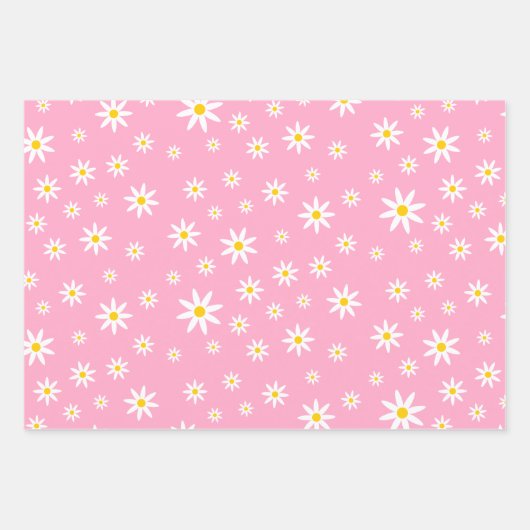 Pastel Daisy Wrapping Paper Set Geschenkpapier Set (Vorderseite)