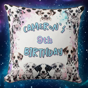 Pastel Dalmatiner Welppy Birthday Party Wasserfarb Kissen