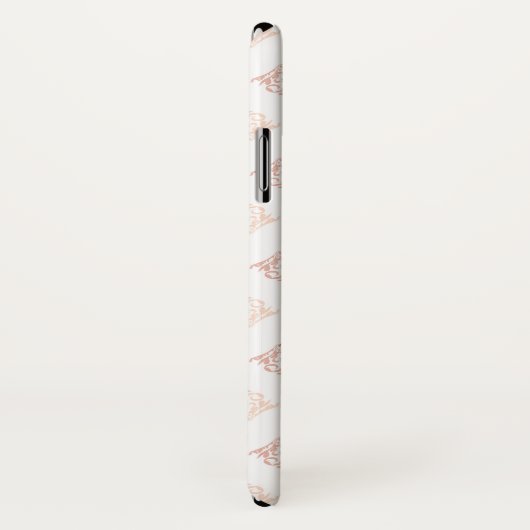 Pastel Damask Blush Pink Niedlicher Anfangsname Case-Mate iPhone Hülle (Hinten/Rechts)