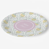 Pastel Damask Ostereier Muster Pappteller (Schrägansicht)