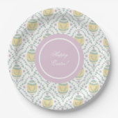Pastel Damask Ostereier Muster Pappteller (Vorderseite)