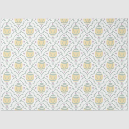 Pastel Damask Ostereier Muster Seidenpapier (Vorderseite)