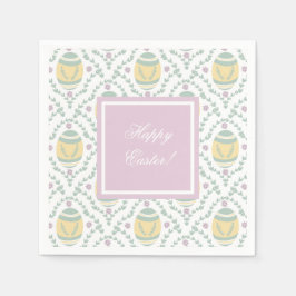 Pastel Damask Ostereier Muster Serviette