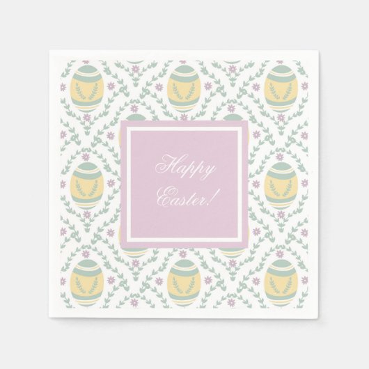 Pastel Damask Ostereier Muster Serviette (Vorderseite)