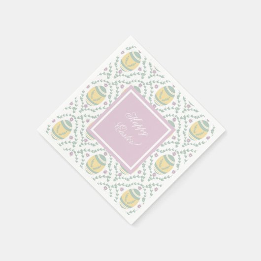 Pastel Damask Ostereier Muster Serviette (Ecke)