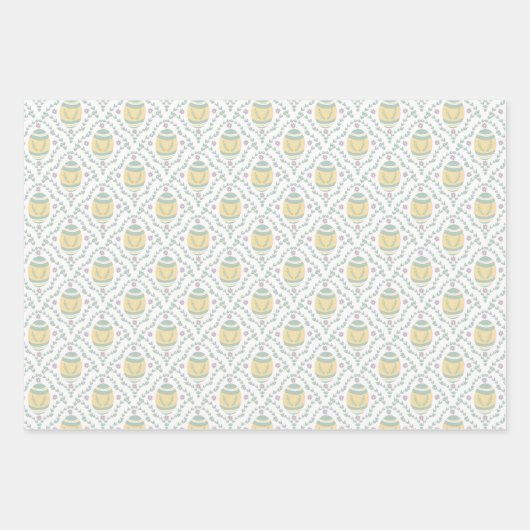 Pastel Damask Ostereier Muster Wrapping Papier (Vorderseite 2)