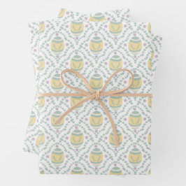 Pastel Damask Ostereier Muster Wrapping Papier