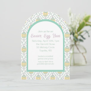 Pastel Damask Ostereier Party Einladung