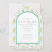 Pastel Damask Ostereier Party Einladung (Vorderseite)